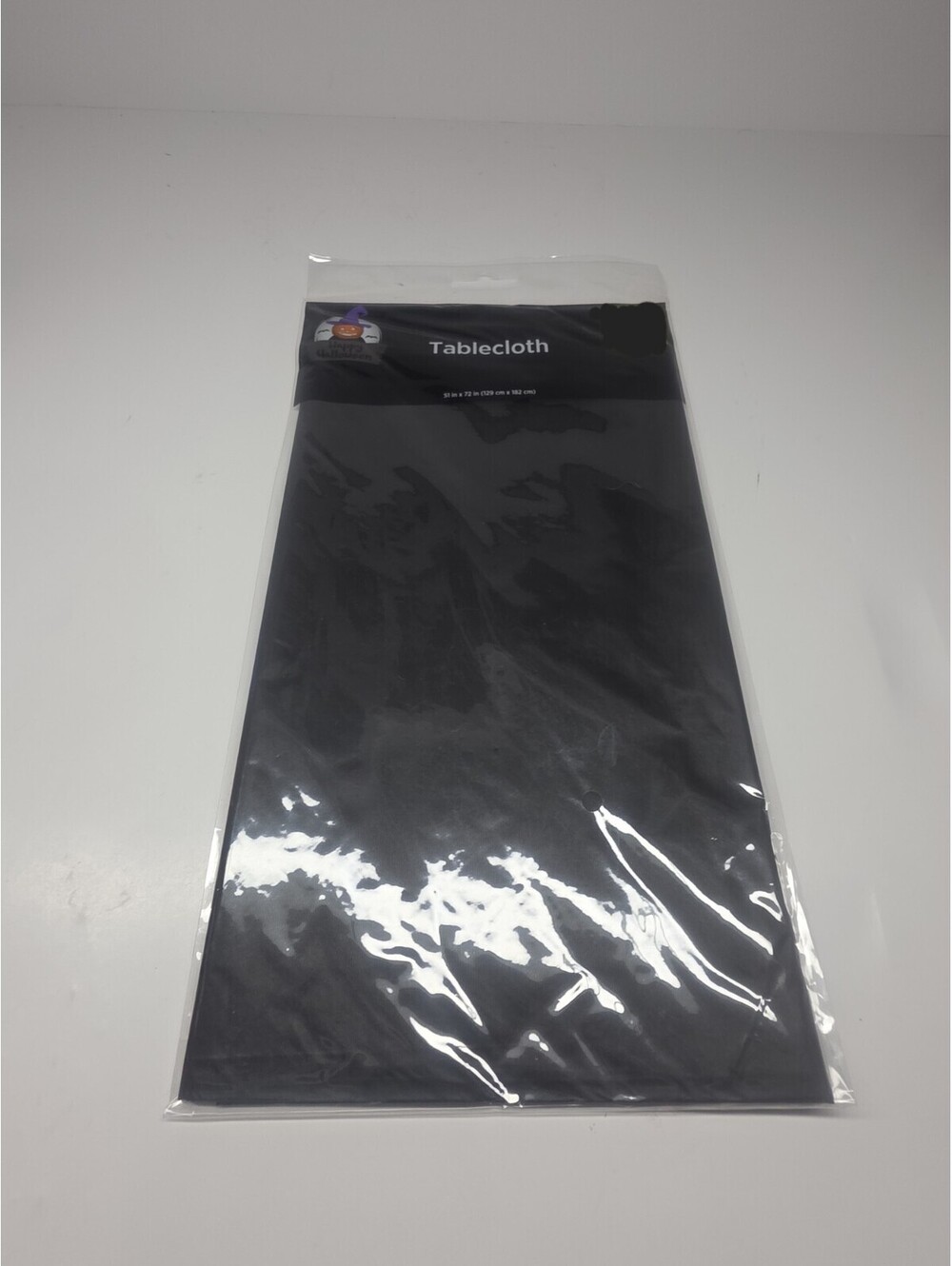 Black Halloween Tablecloth 51x72in Plastic